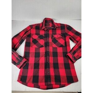 Five Brother Flannel Shirt‎ Buffalo Plaid Men’s M Medium Red Black Lumberjack